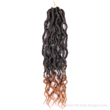 24inch Goddess Faux Locs Crochet Hair with Curly Ends Synthetic Goddess Locs Hair Extensions Faux Locs Crochet Wavy Hair
